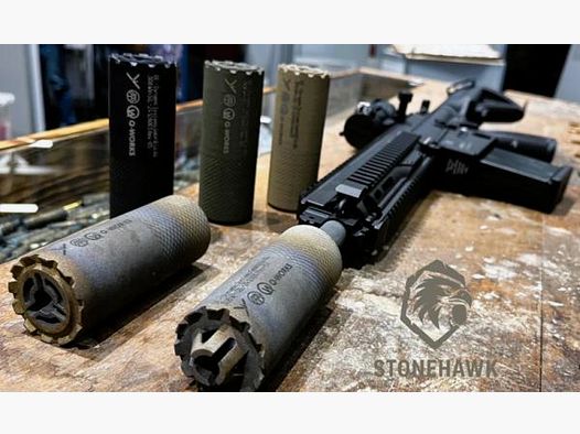 Q Works Schalldämpfer f. EWB-Waffen H Series Compact (.224 /5,6mm) Titan M15x1