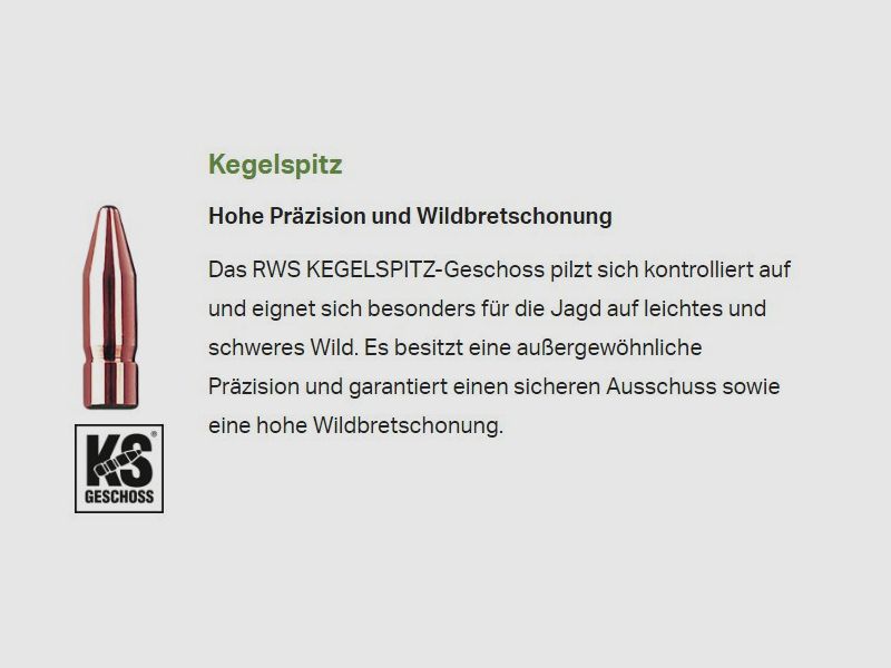 RWS Kugelpatronen .30-06 KS 20 Stk 9,7g/150grs