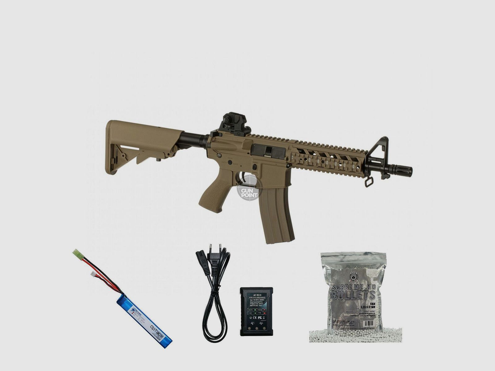 SET !!! Softair - Gewehr - G & G M4 CM16 Raider - ab 14, unter 0,5 Joule Desert