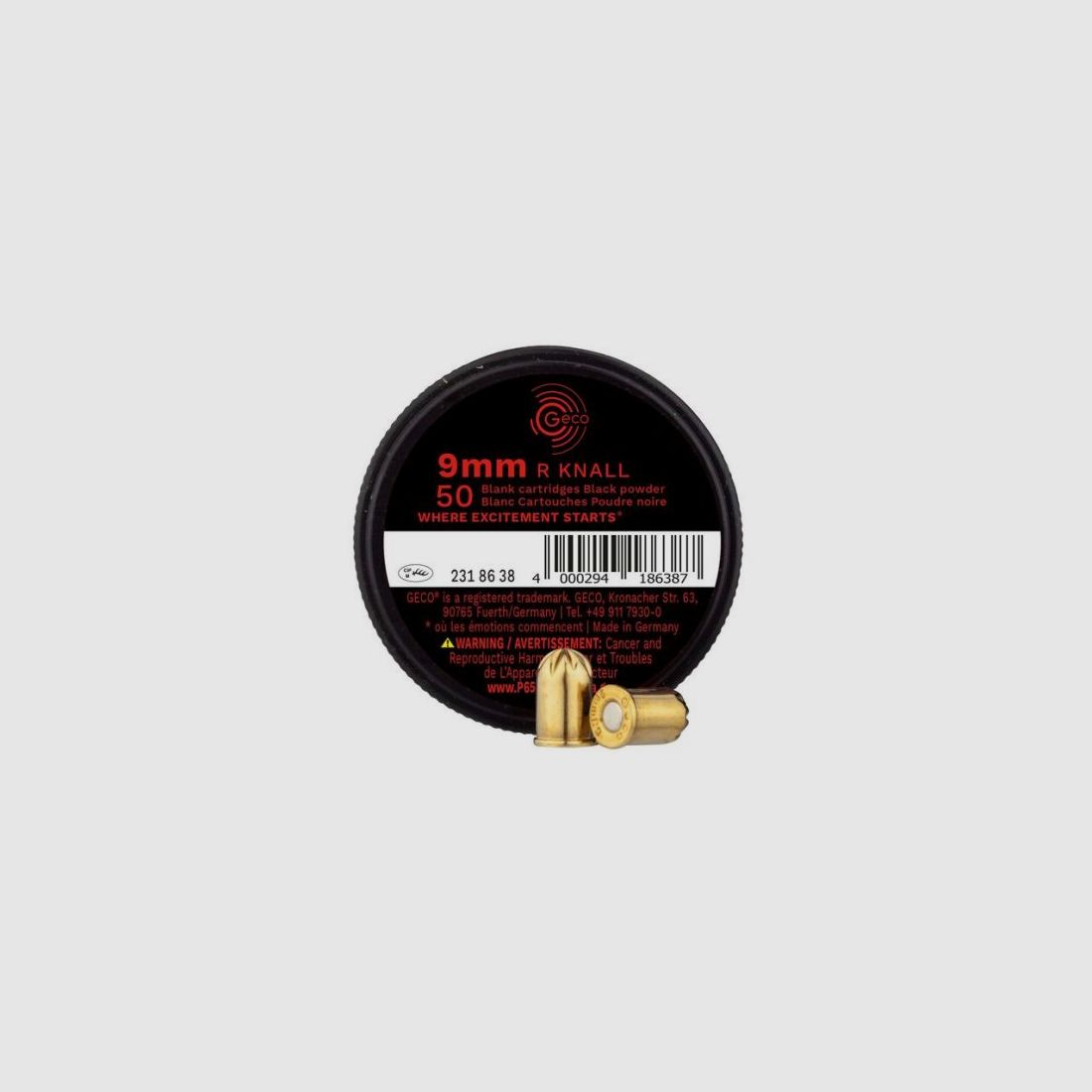 GECO 9 mm R Blank (RK) - Knall - 50 Patronen