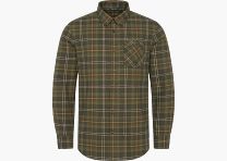 Julian Flanell Hemd Herren Grün/Offwhite/Orange Kariert L