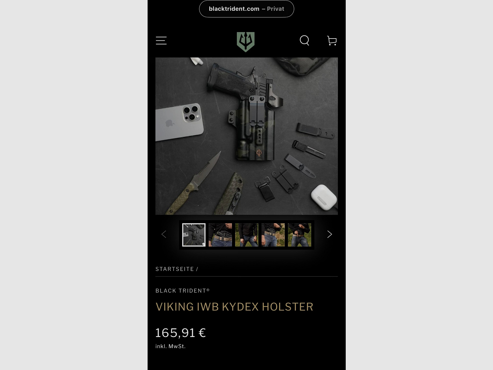 Black Trident Viking IWB Holster SFP9