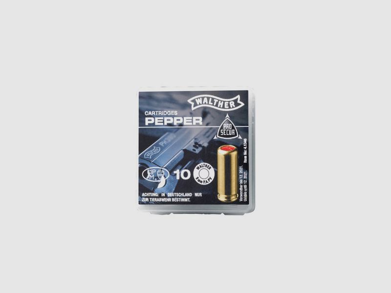 Walther Pfeffer-Gas Patronen cal. 9 mm P.A.PV. - 10 Schuss