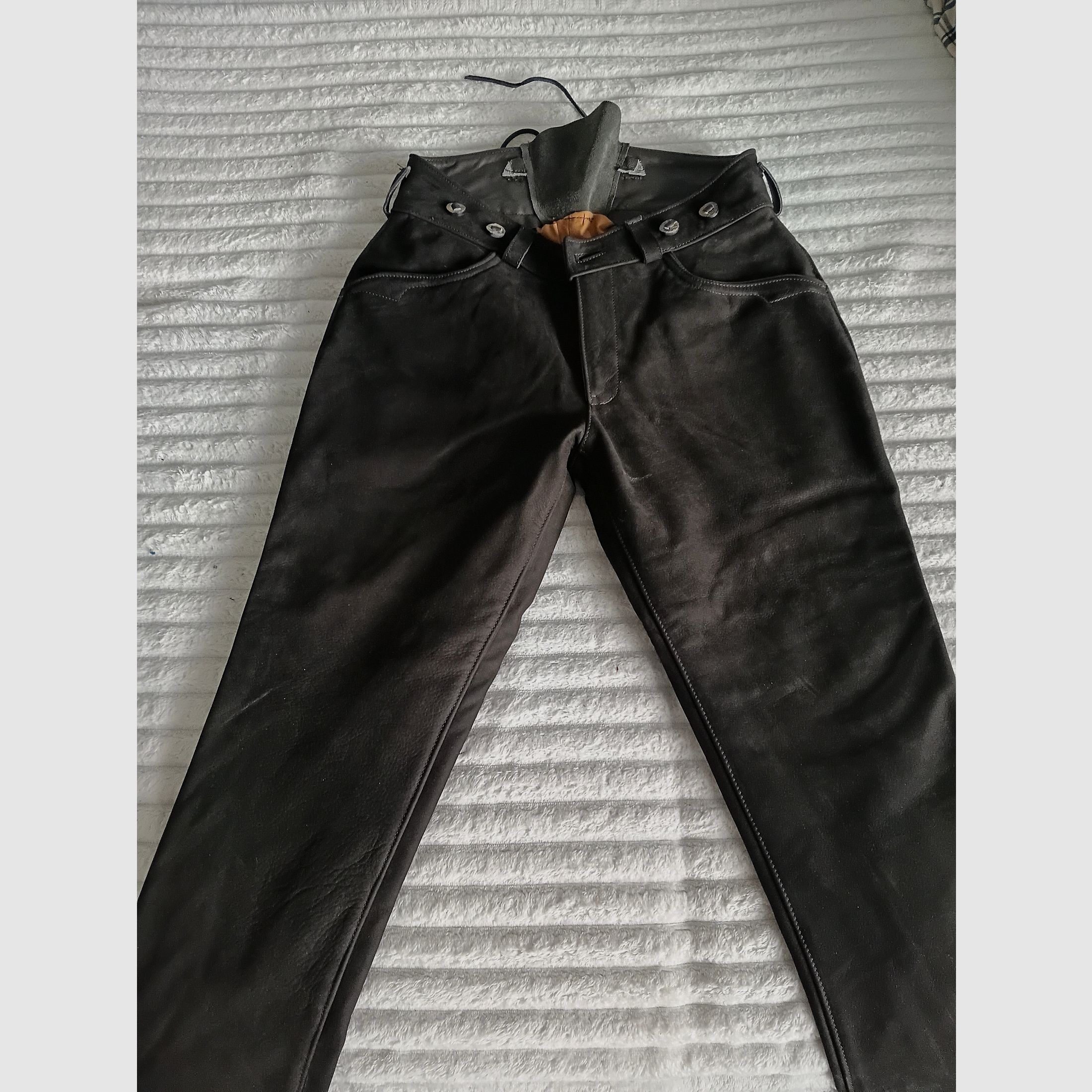 Jagdhose aus Leder, Nubuk, Maßgeschneidert, Neu und ungetragen
