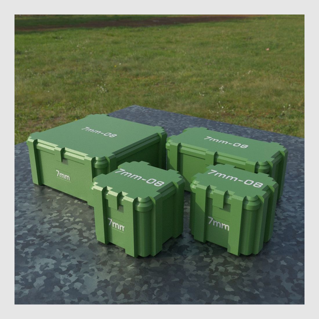 Filamelt Munitionsbox / 7mm-08 REM / ‘Klappdeckel’ / Patronenbox, Ammo Box