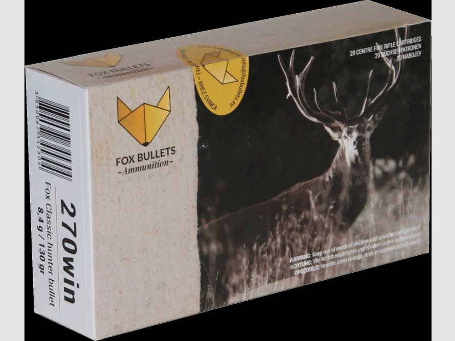 Fox Bullets Classic Hunter .270 Win. 130GR / 8,4g bleifrei 20 Patronen