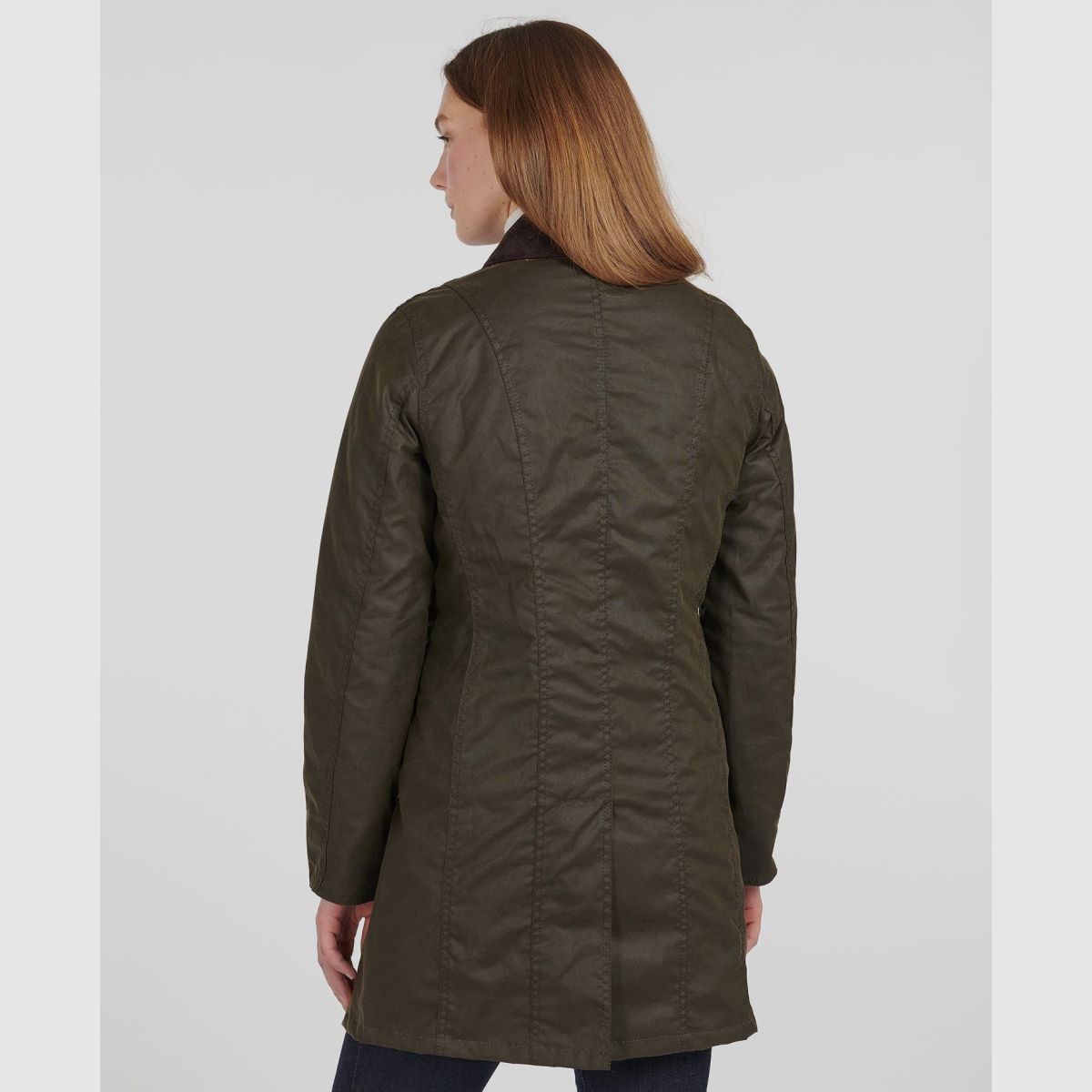 BARBOUR Belsay Waxjacke Mujeres Oliva