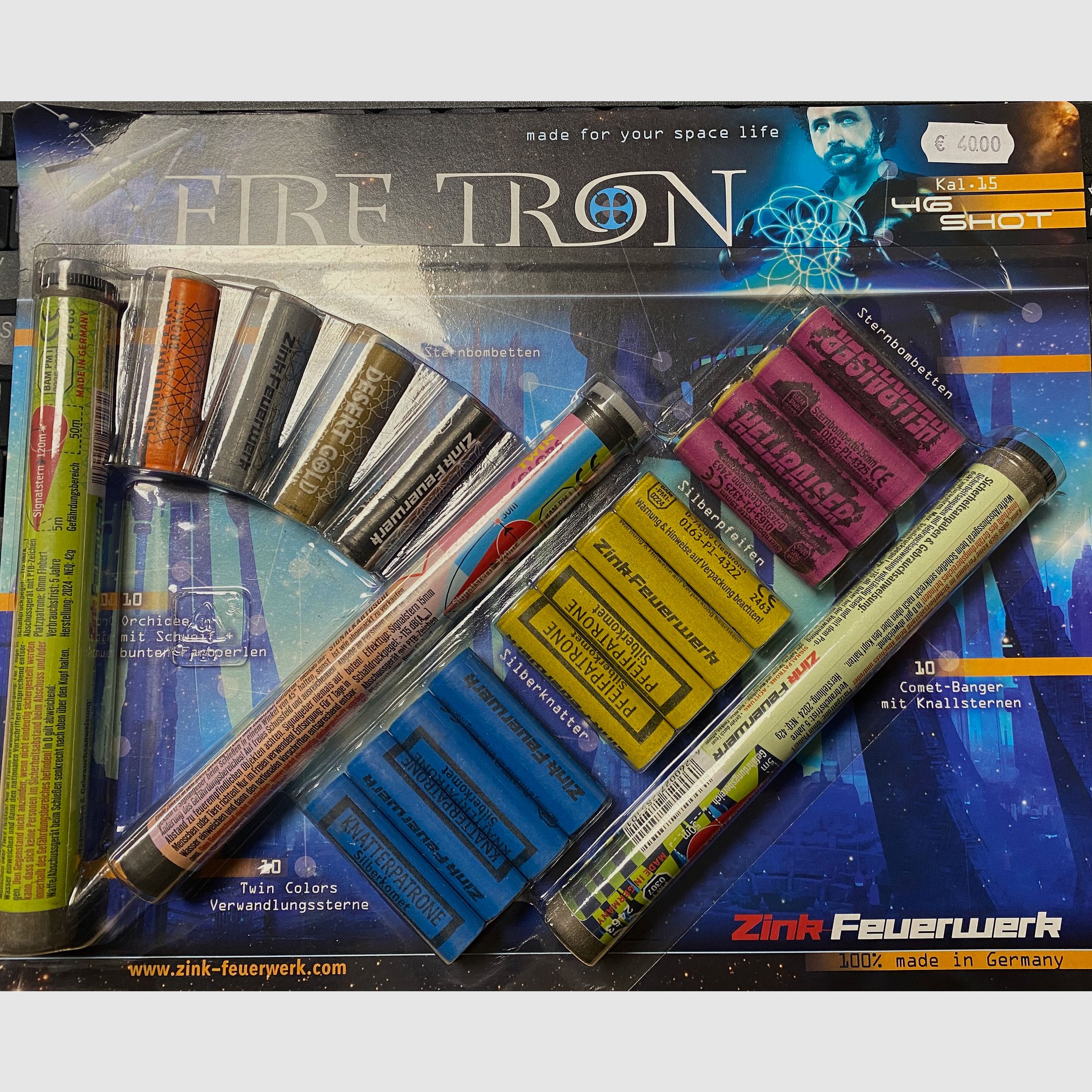Zink Signal Feuerwerk Fire Tron, 46 Schuss