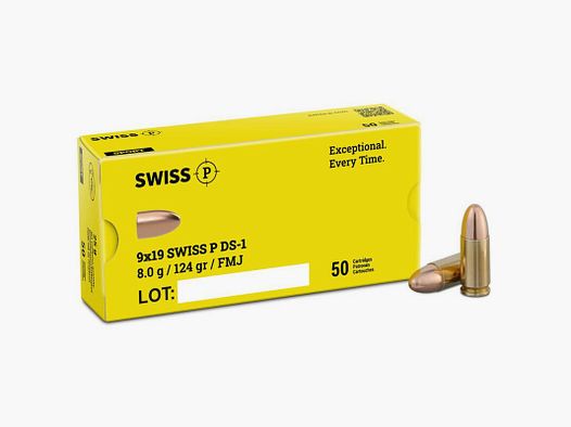 SWISS P 9x19 DS-1 8,0g/124gr