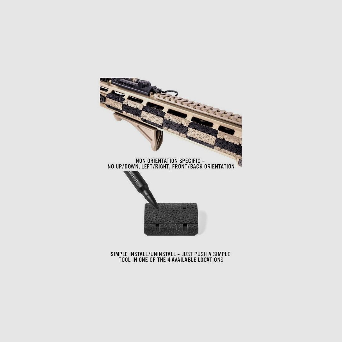 Osłona szyny M-Lock Magpul czarna typ 2 (zestaw 6 sztuk), zdjęcie 2 z 3