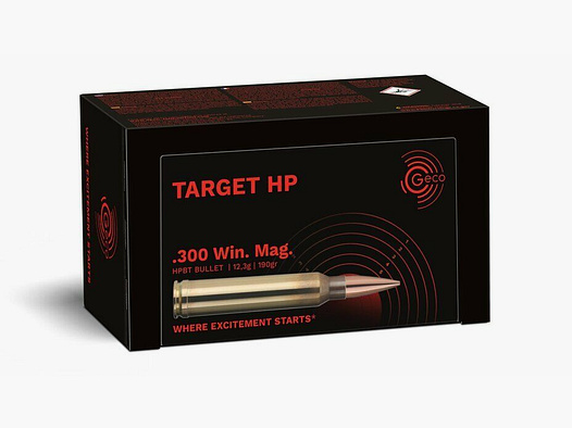 Geco Target HP 12,3g/190grs à50 .300Win. Mag