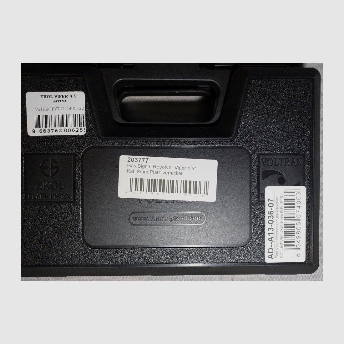 Ekol Viper 4.5 inch blank firing revolver nickel 9 mm R.K. (PTB 1062) like new!