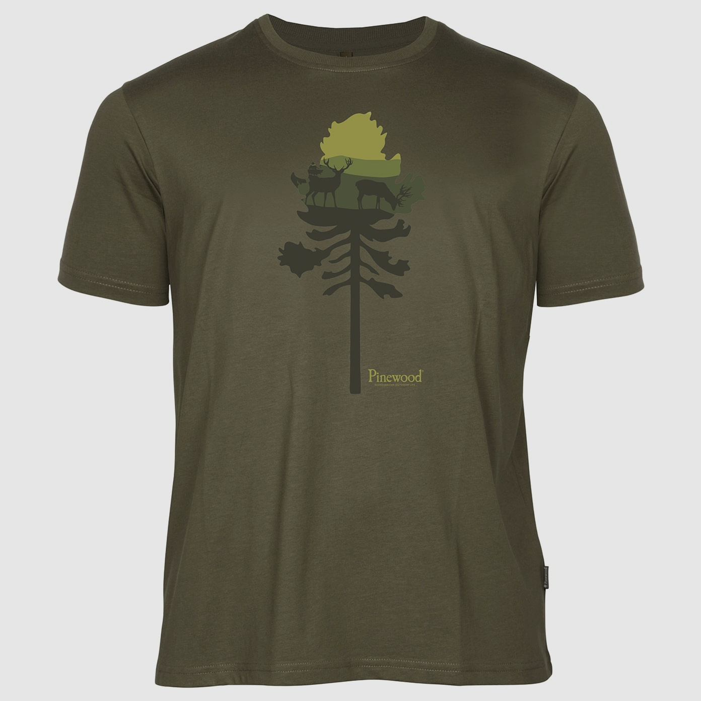 Pinewood T-Shirt Finnveden Recycled Olive Mel Pine Tree