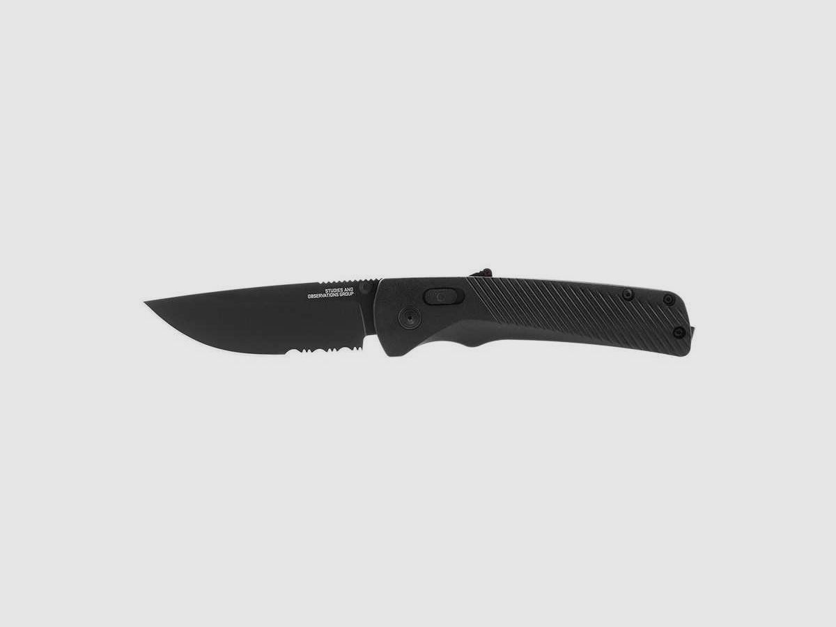 SOG Flash AT - Blackout Klappmesser mit Wellenschliff