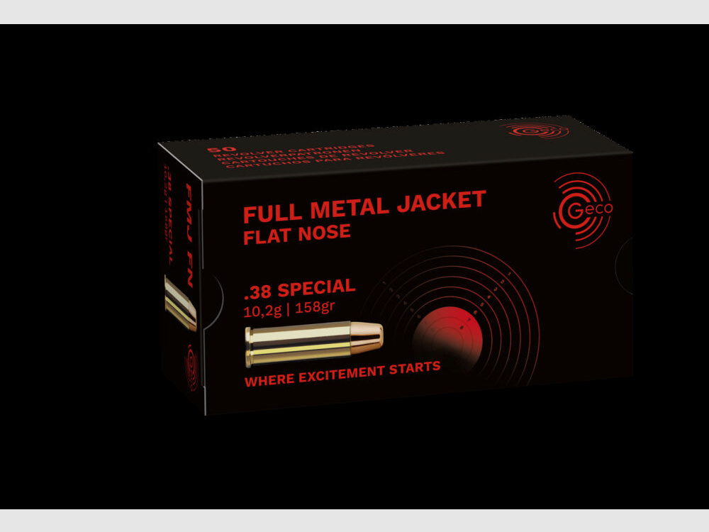 Geco 158grs FMJ FN 50STK .38Special