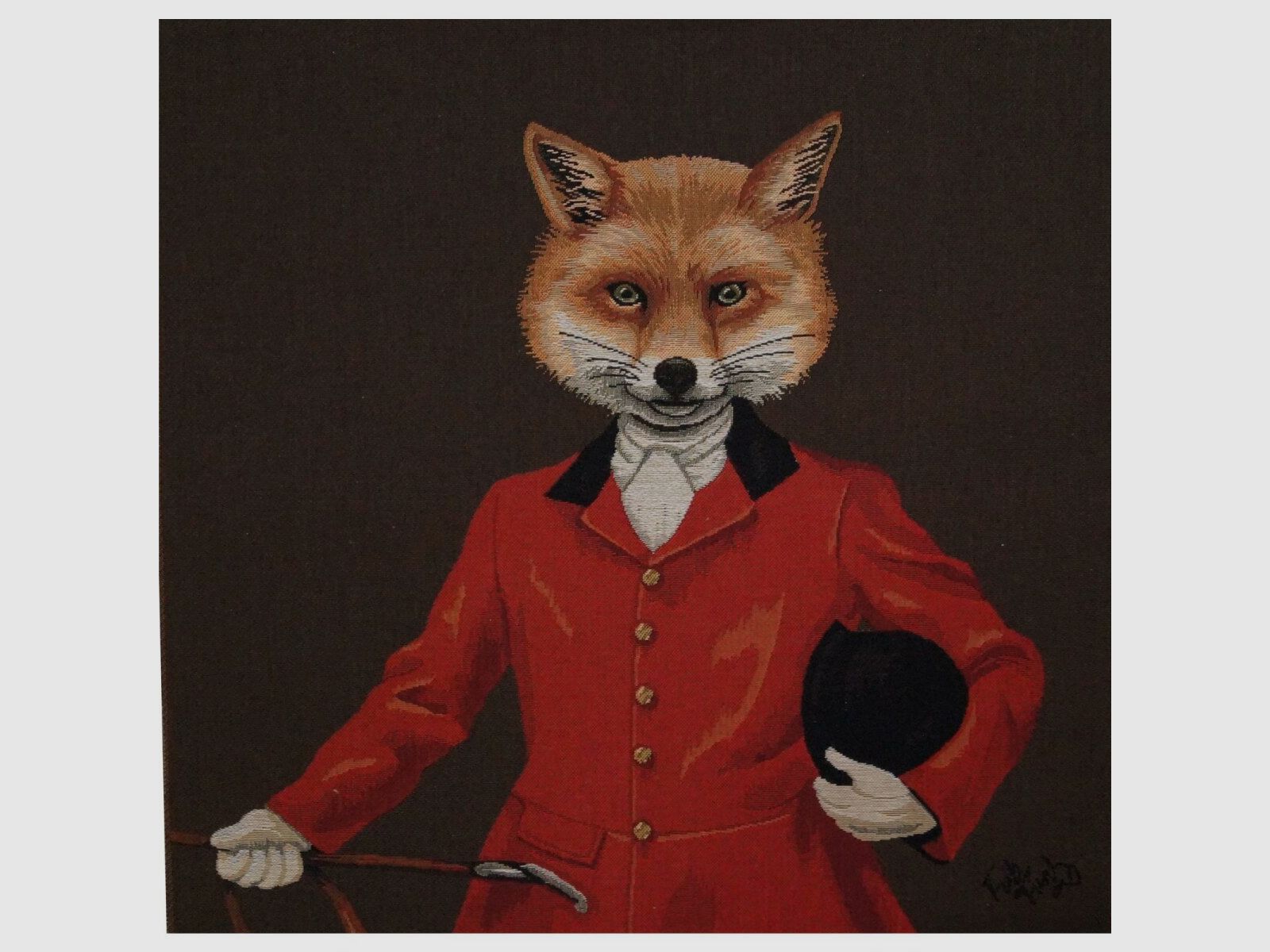 Cuscino Lovergreen Motivo Cuscino Volpe con giacca rossa