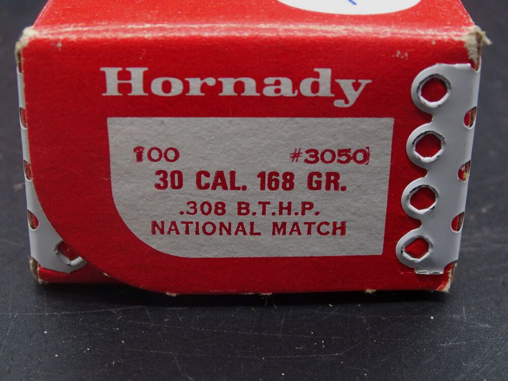 Hornady Geschosse Cal. 30 168gr BTHP 100 Stück BTHP Geschosse
