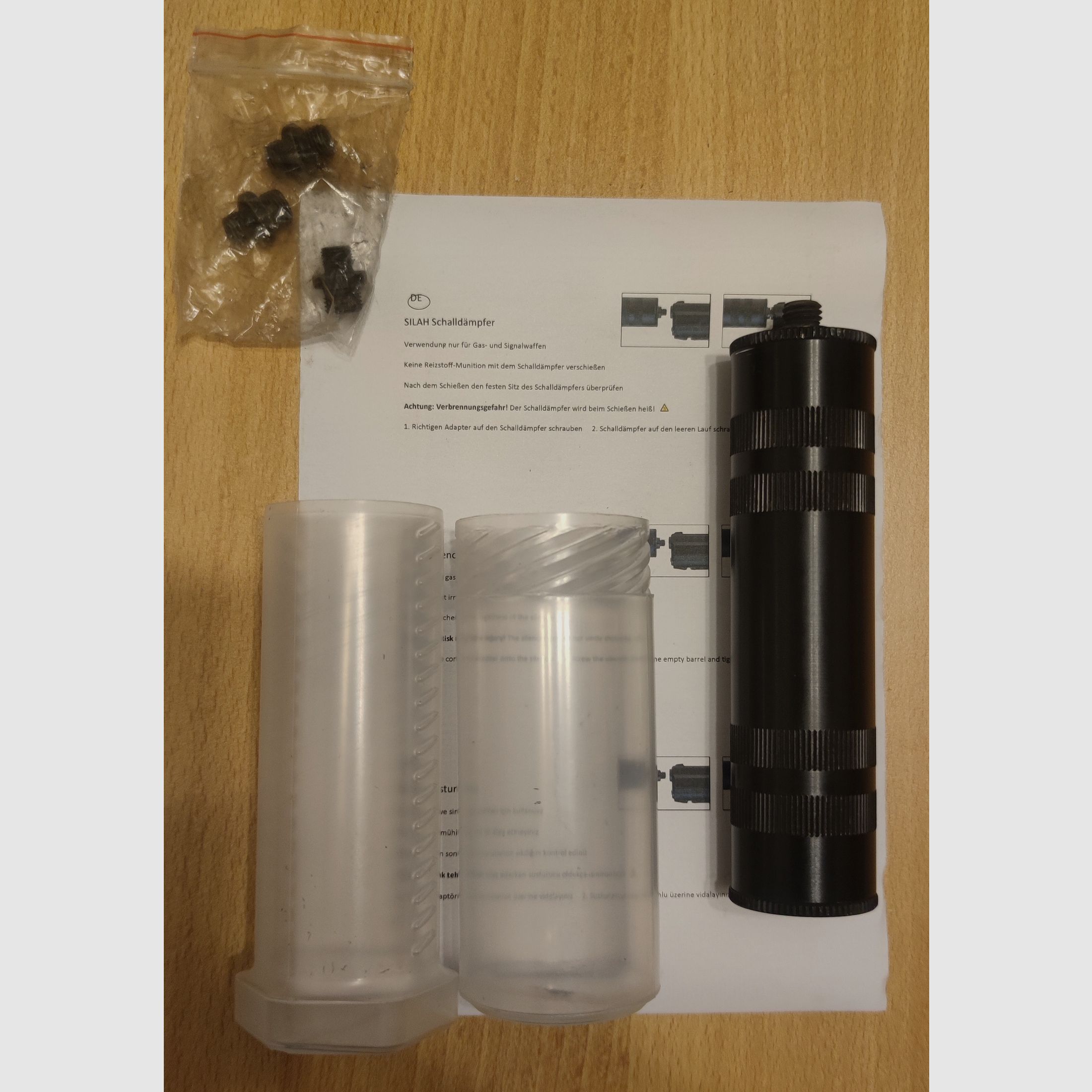 Silah Schalldämpfer schwarz für Schreckschusswaffen 