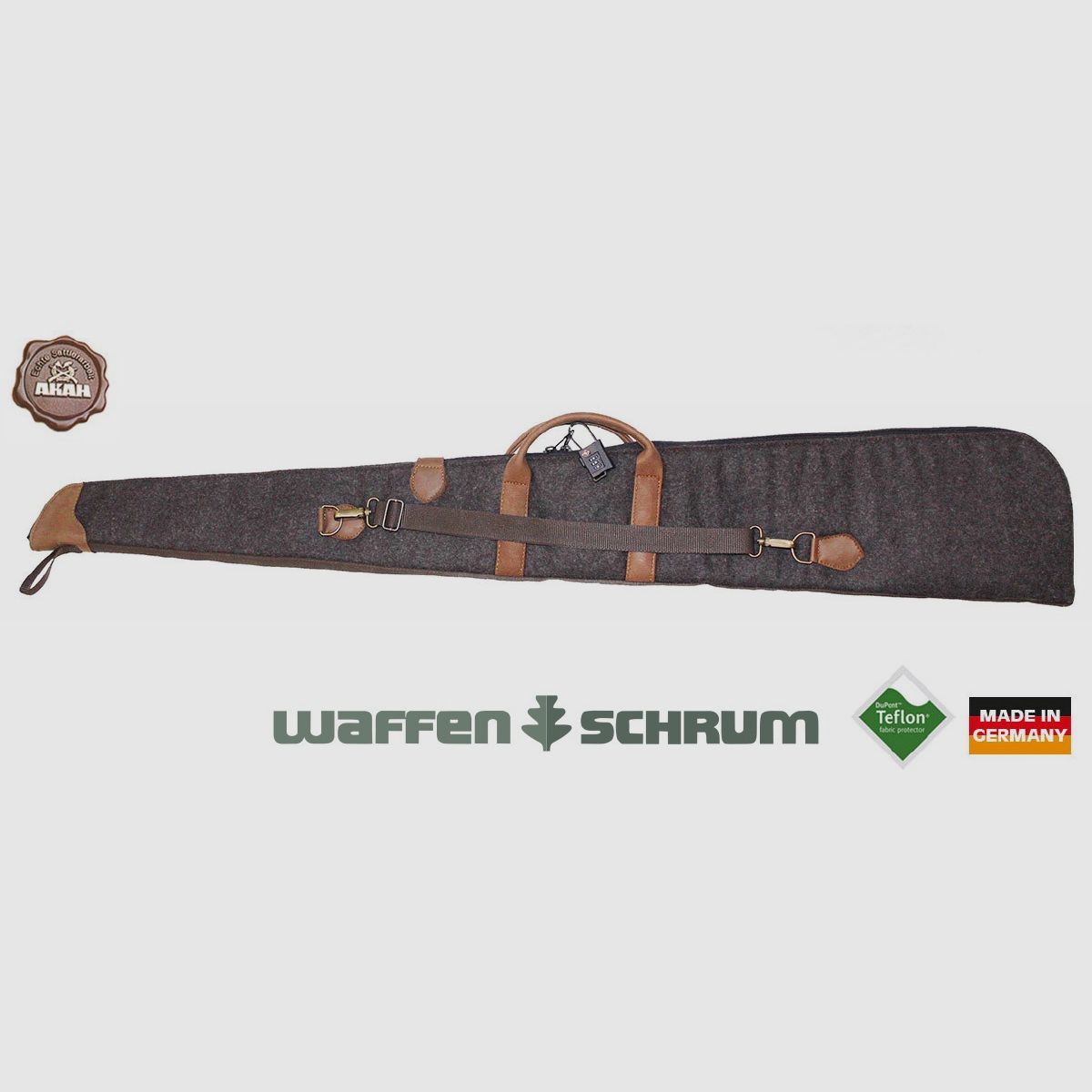 AKAH Custodia per Fucile Loden/Leather 128cm - Marrone con Serratura TSA a Combinazione
