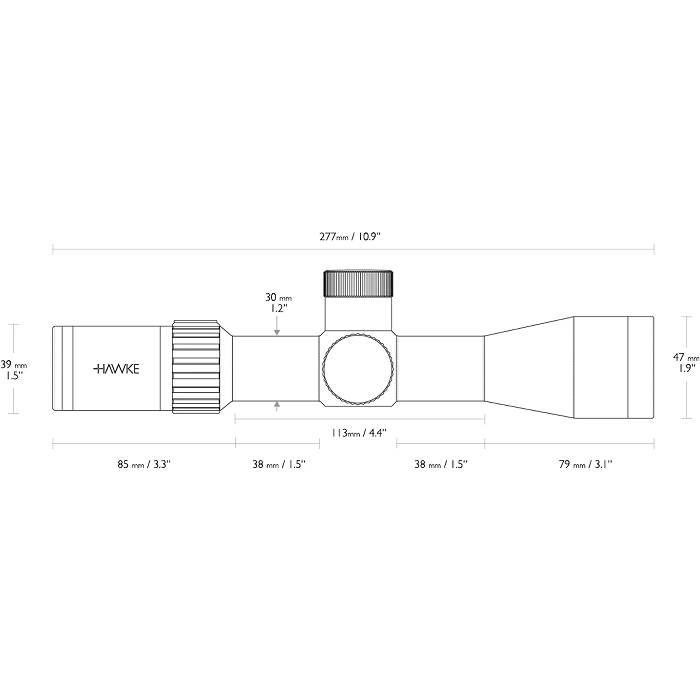 Hawke Airmax Compact 3-12x40 IR SF AMX riflescope, 30 mm tube, without mount, image 7 of 24