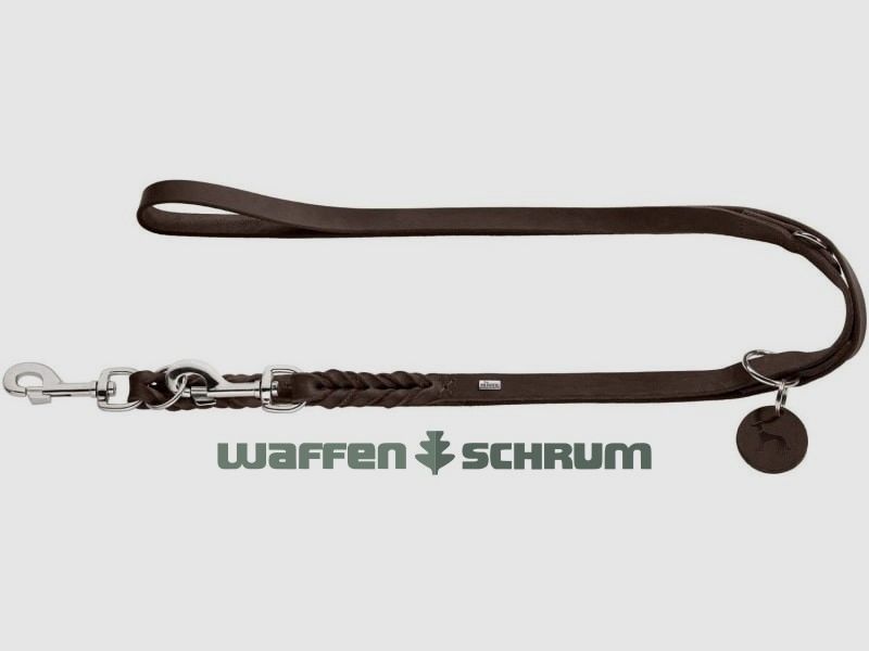 Hunter Verstellbare Führleine Solid Education / Länge 200cm / Breite 18mm dunkelbraun