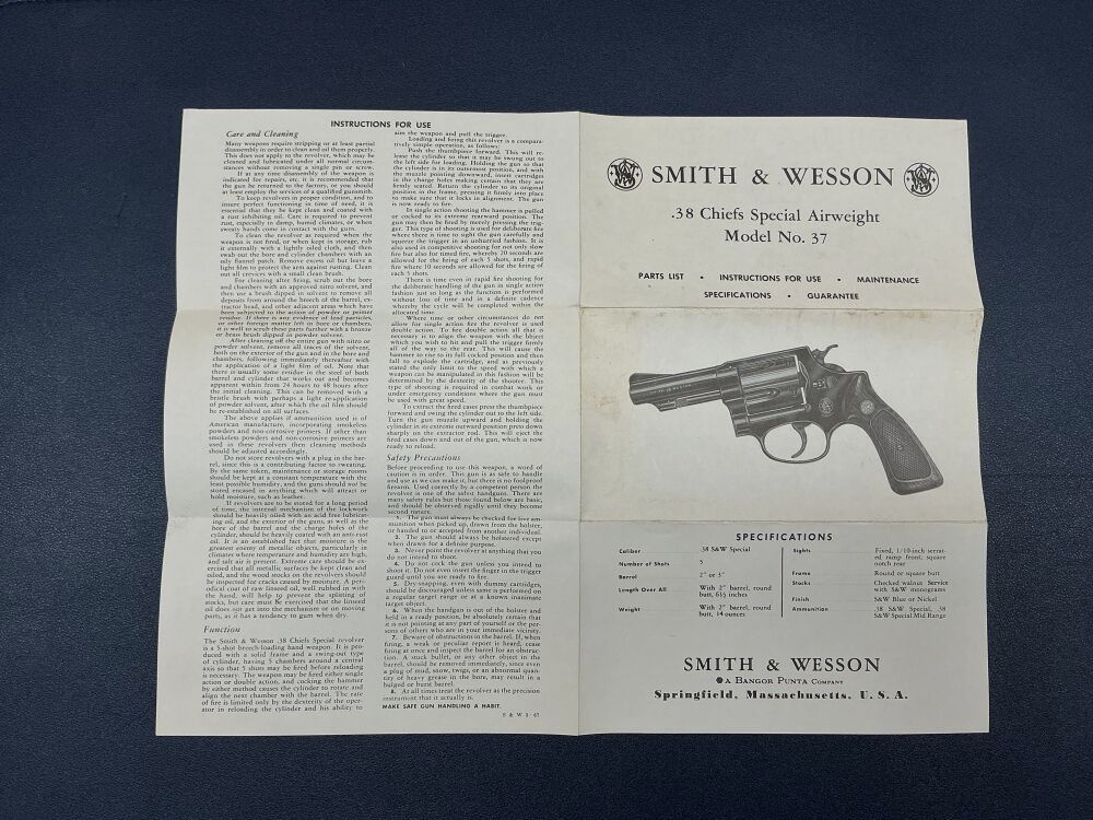 Smith & Wesson Chiefs Special 37 .38Special