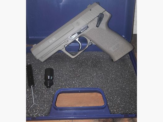 SRS-Waffe, Röhm RG96 in Icon Grey, Kaliber 9mmPAK & Röhm Koffer
