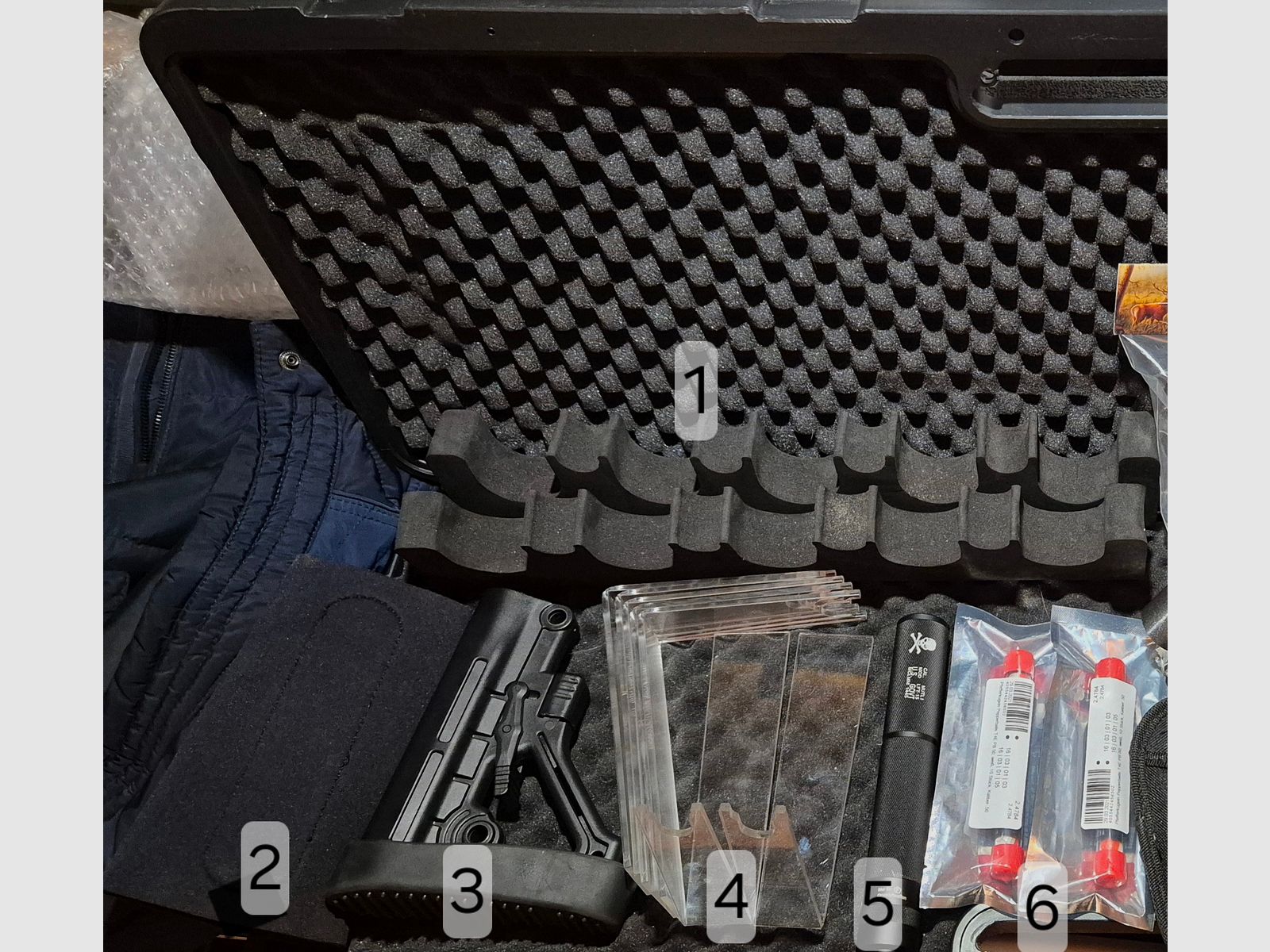 Luftgewehr Konvolut Schaft Schalldämpfer usw.