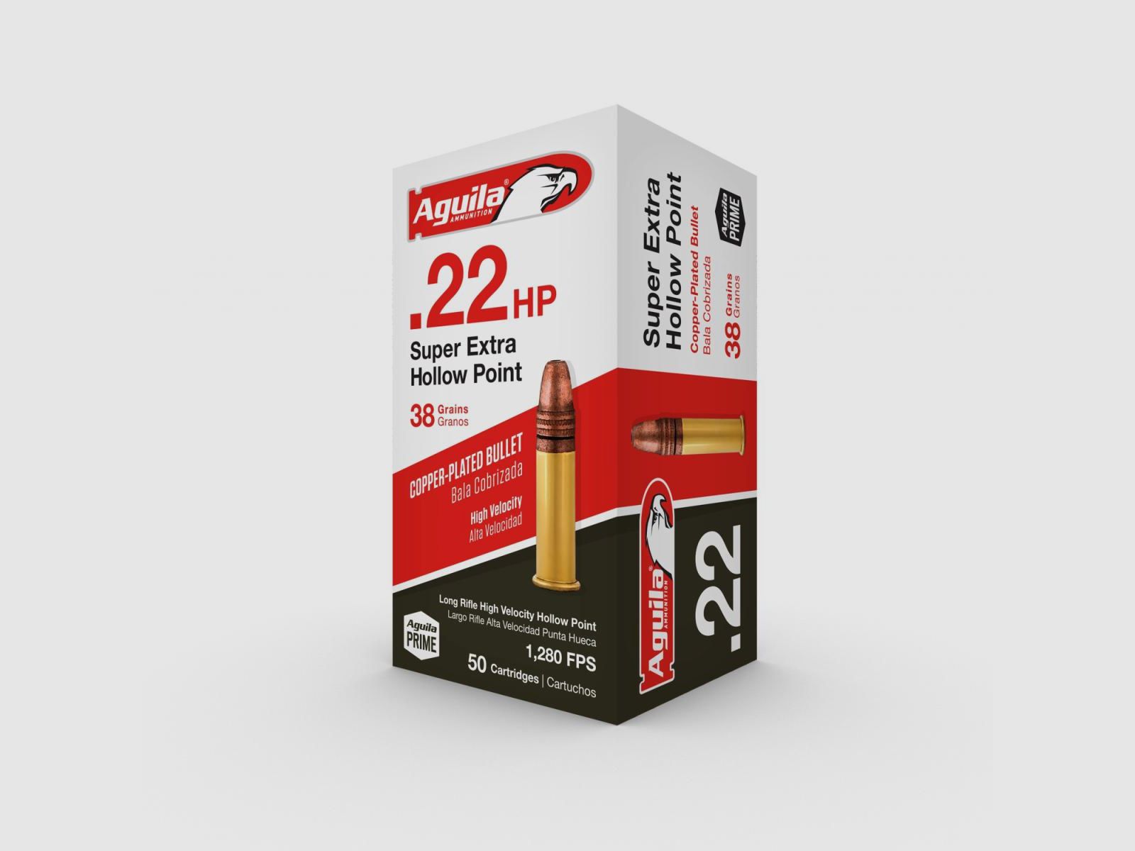 Aguila Super Extra High Velocity .22 LR 38GR CP HP 50 cartucce