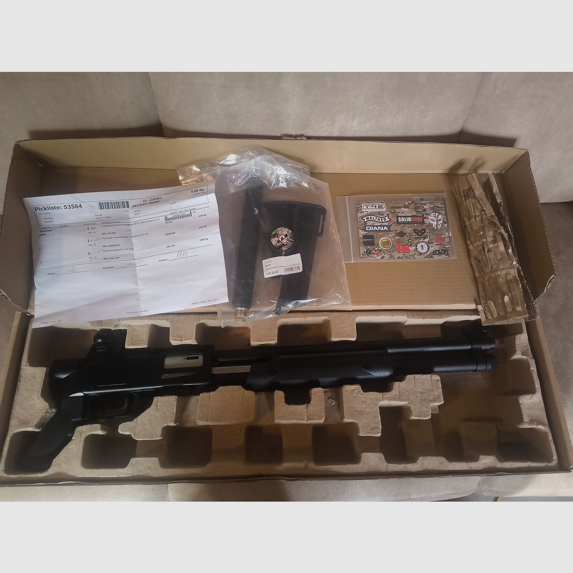WALTHER SG68 GEN.II 7.5J IM FÜNFECK 18INCH SET COMPLETO, immagine 5 di 6