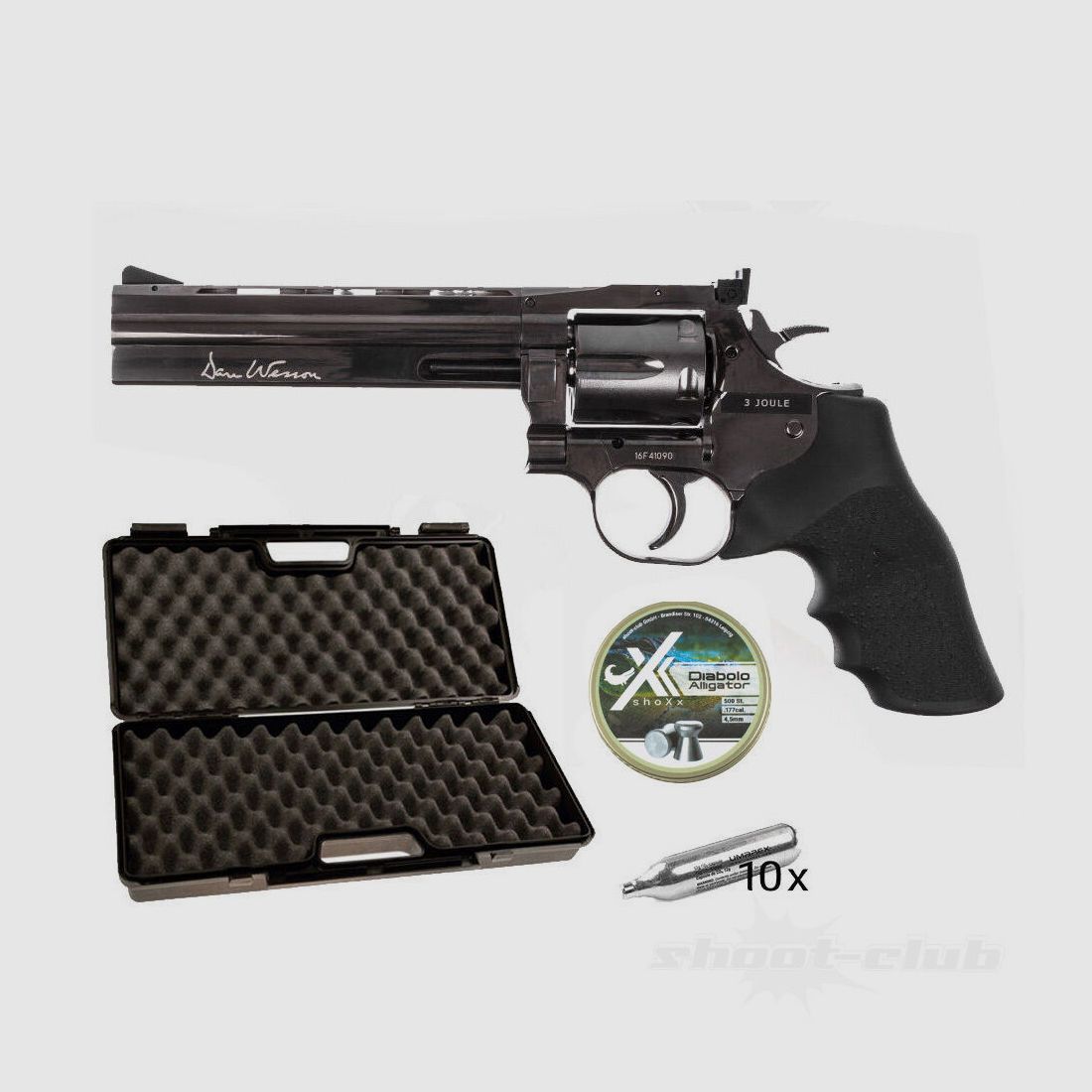Dan Wesson 715 CO2 Revolver 6 Zoll 4,5mm / Stahlgrau / Set