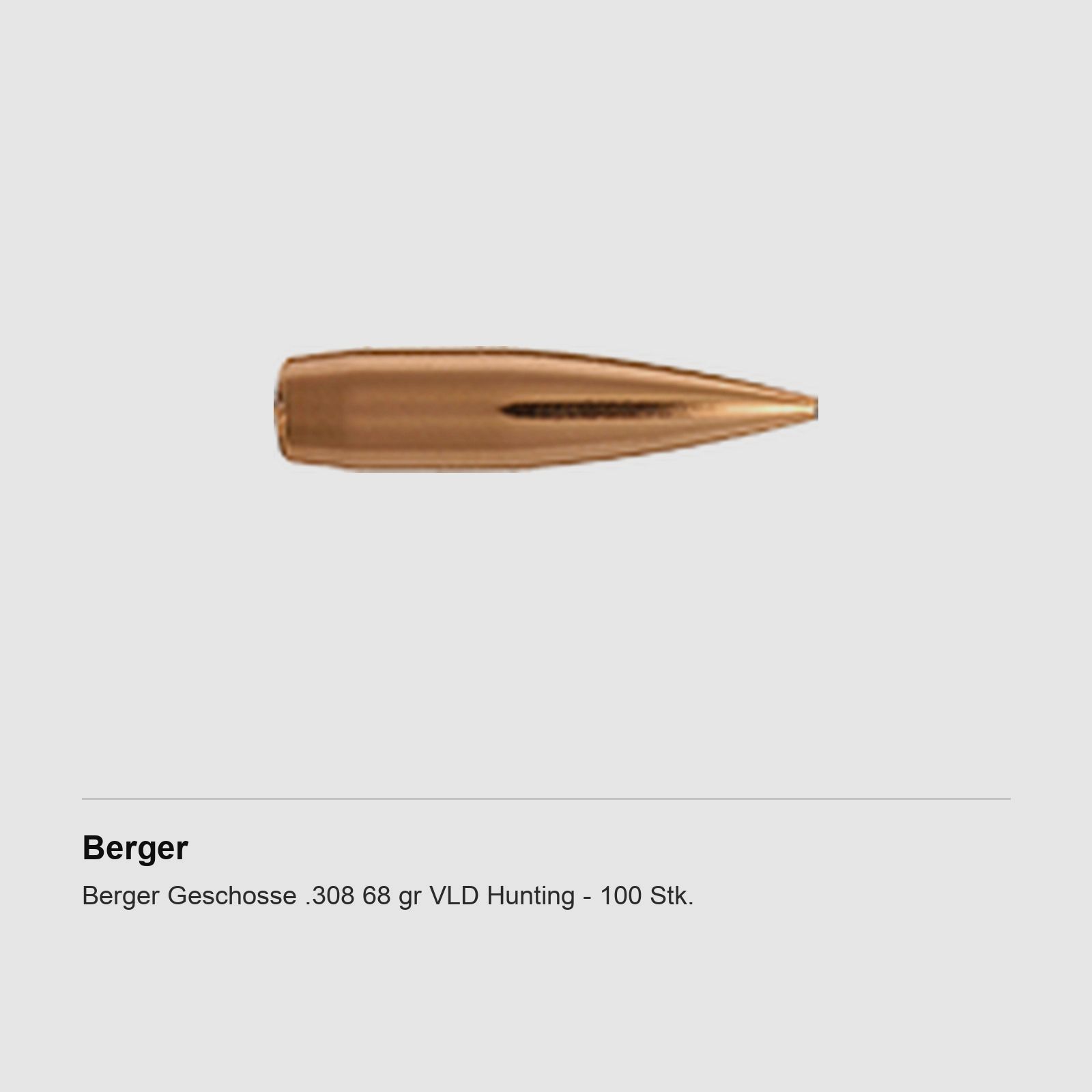 Berger Geschosse .308 68 gr VLD Hunting – 100 Stk.