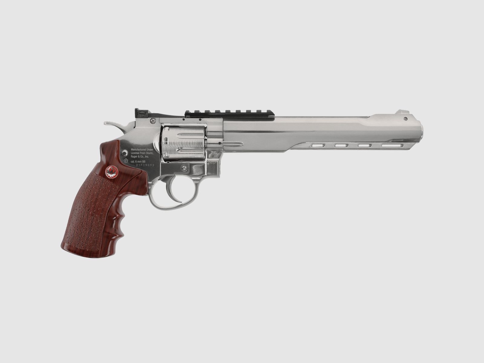 Ruger 8 Inch SuperHawk Chrom Full Metal Co2 Airsoft Revolver-F-