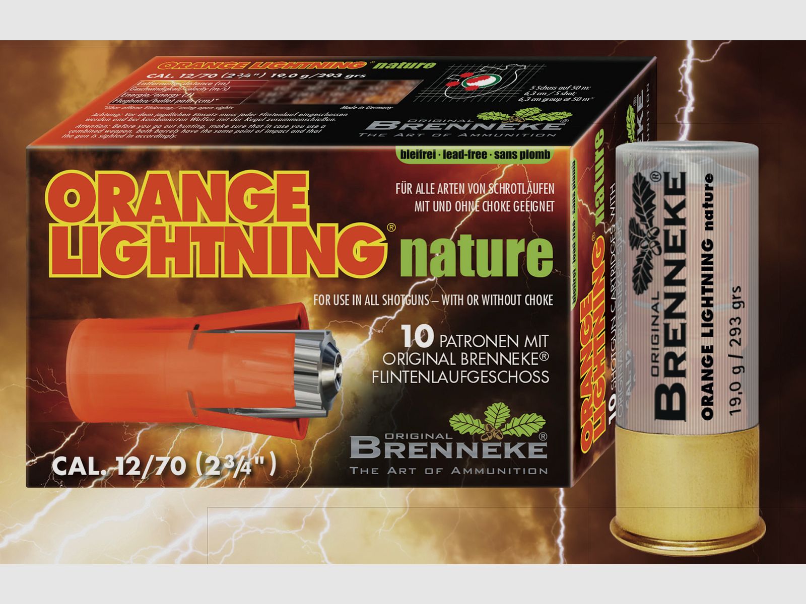Brenneke 40675000 12/70 Orange Lightning Nature 19,0g 293 grs