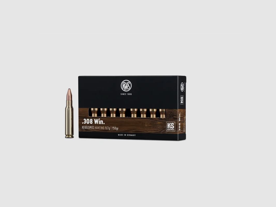 RWS Büchsenmunition .308 WIN Kegelspitz 9,7 g / 150 gr, Bild 1 von 2