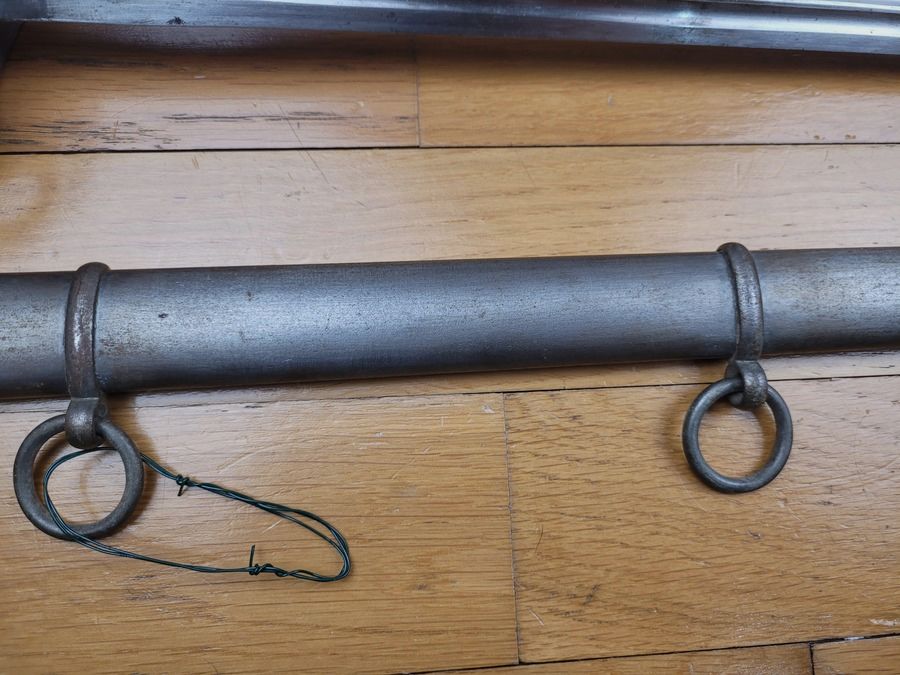 Sabre Modell vor 1882 – Zouave / Armee von Afrika – Breite Klinge mit doppelter Kerbe – FER-Griff mit Rillen – Coulaux – Um 1850-80 – selten – TBE, Bild 6 von 20
