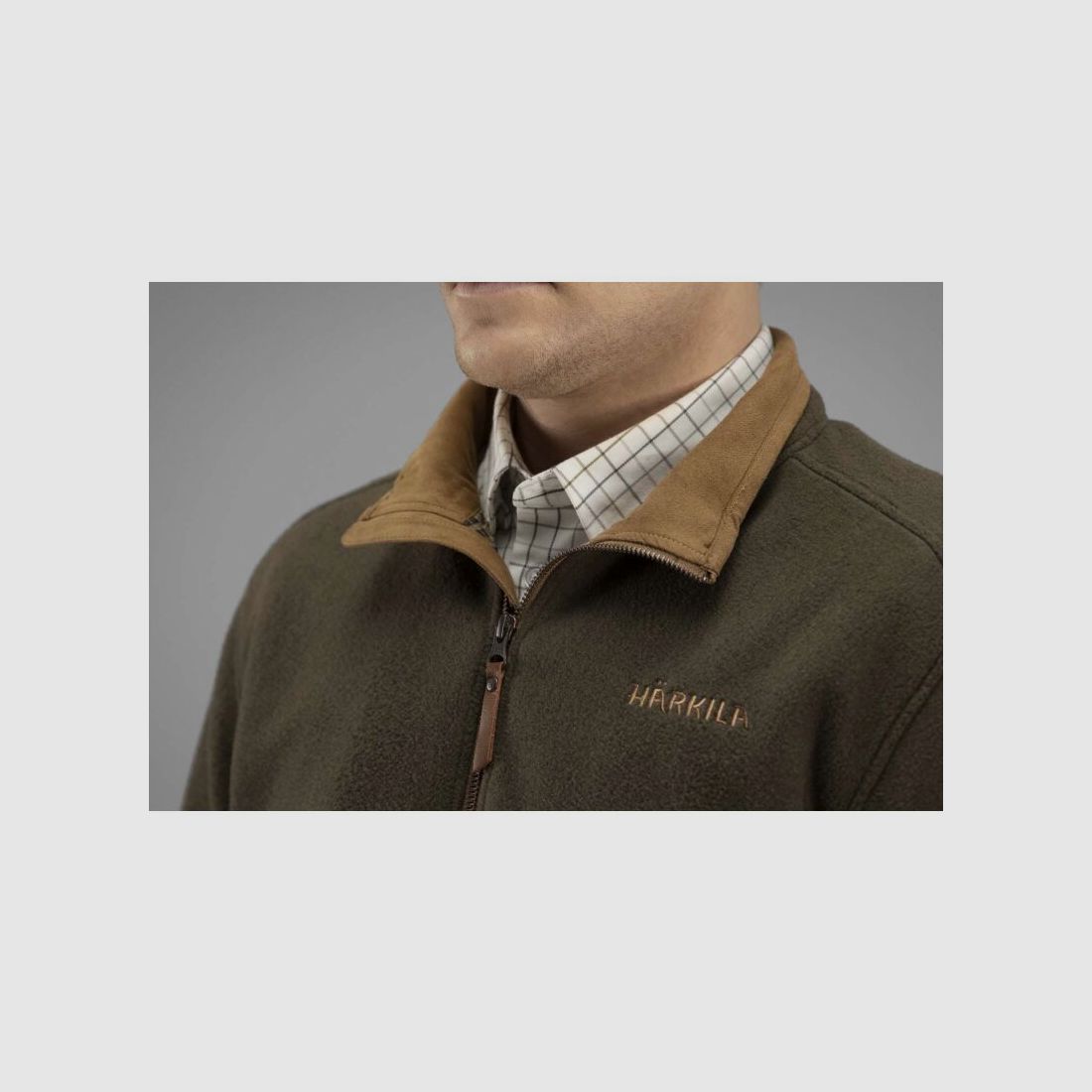 Härkila Herren Fleecepullover Sandhem Willow green melange