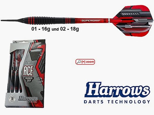 Harrows Darts Technology Ace Soft 16g Dart et accessoires