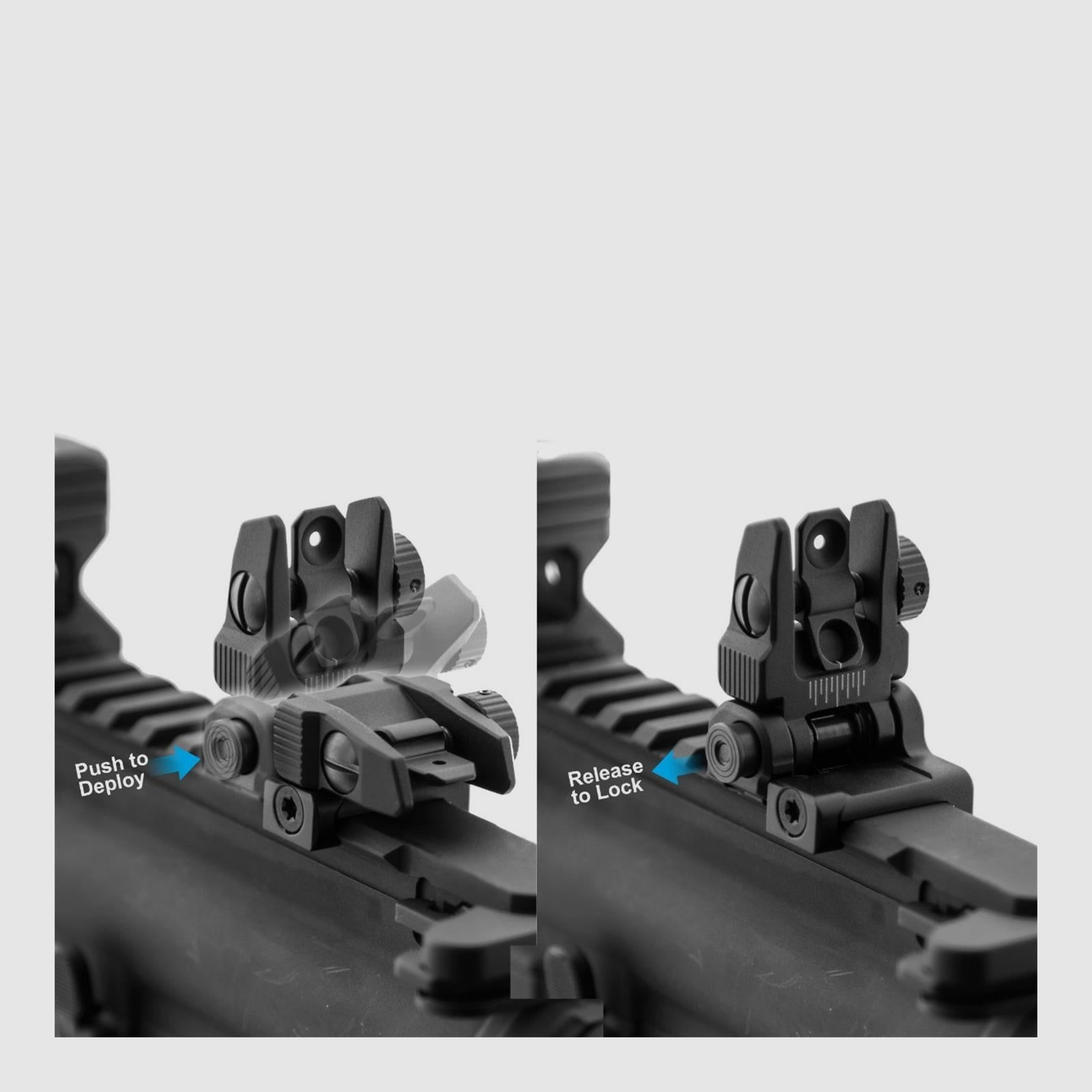 UTG ACCU-SYNC Spring-loaded AR15 Flip-up Rear Sight