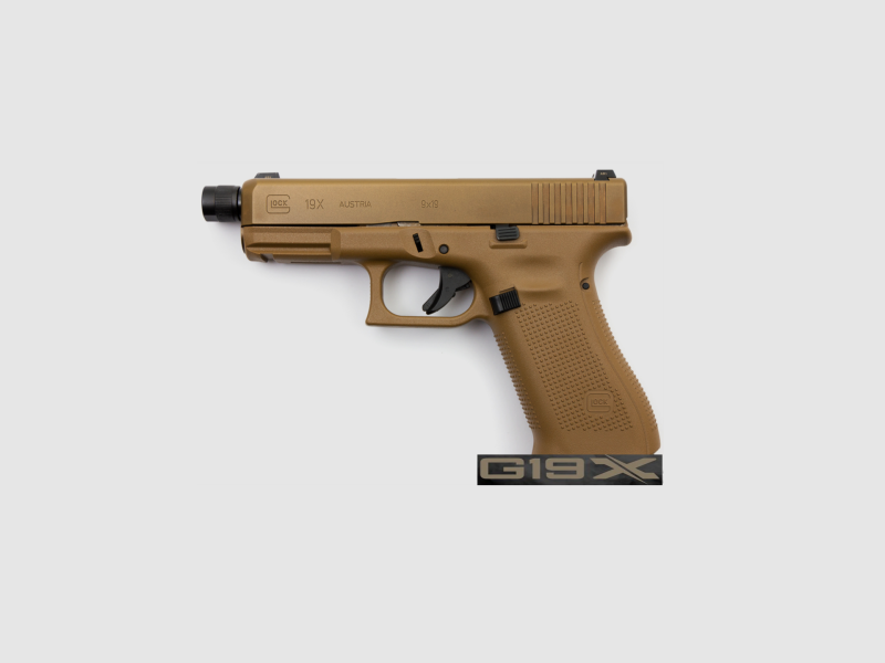 Glock – Pistole / 19X / Gewindelauf M13.5×1 / Coyote / 9mm, Bild 1 von 2