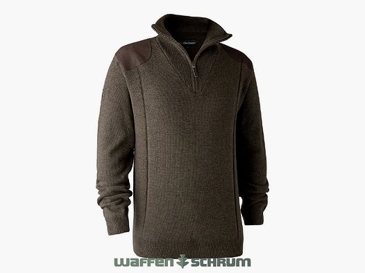 Deerhunter Pullover Sheffield m. Zip-neck Dark elm