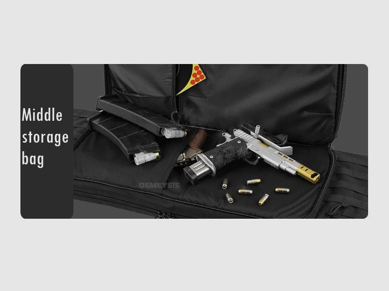 <Tekst>Tactische MOLLE-wapentas voor 2 geweren – 600D Oxford – Rugzak & tas – 95 cm / 116 cm – Airsoft, jacht, schietsport</Tekst>