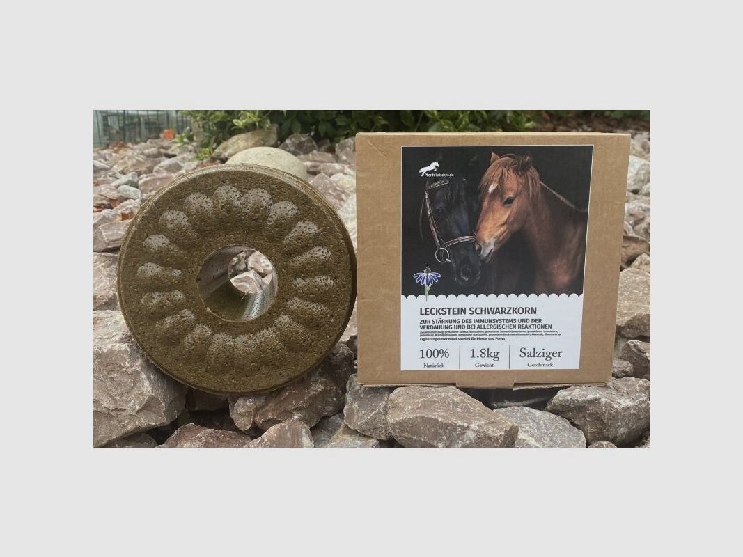 Wildlutscher Leckstein für Pferde und Ponys Schwarzkorn - Immunsystem & Verdauung 1,8 kg