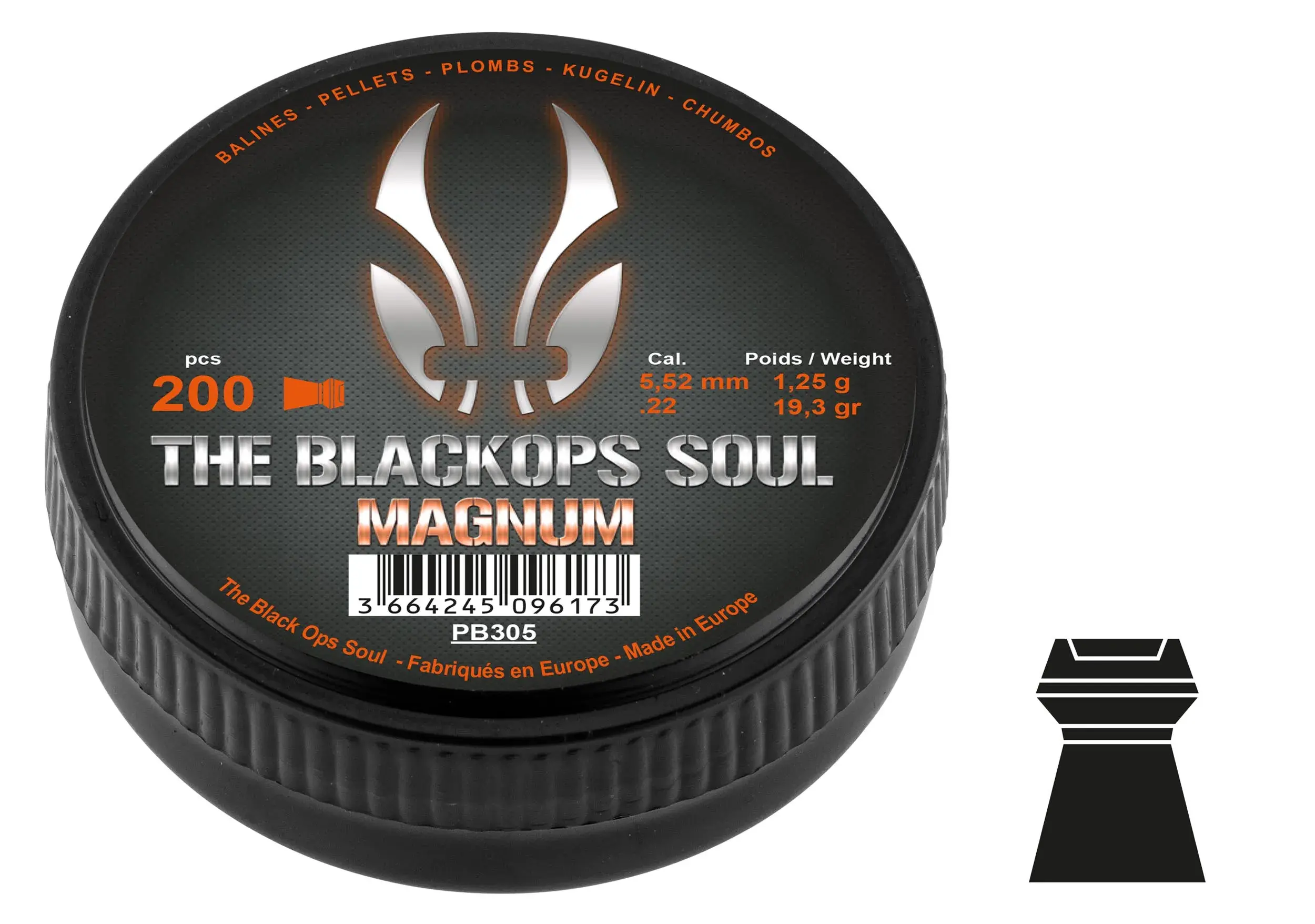 Diabolos The Black Ops Soul Magnum Flachkopf Kaliber 5,5 MM, Bild 2 von 4