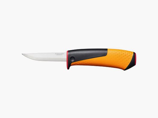 Fiskars Handwerkermesser mit Schleifstein rot