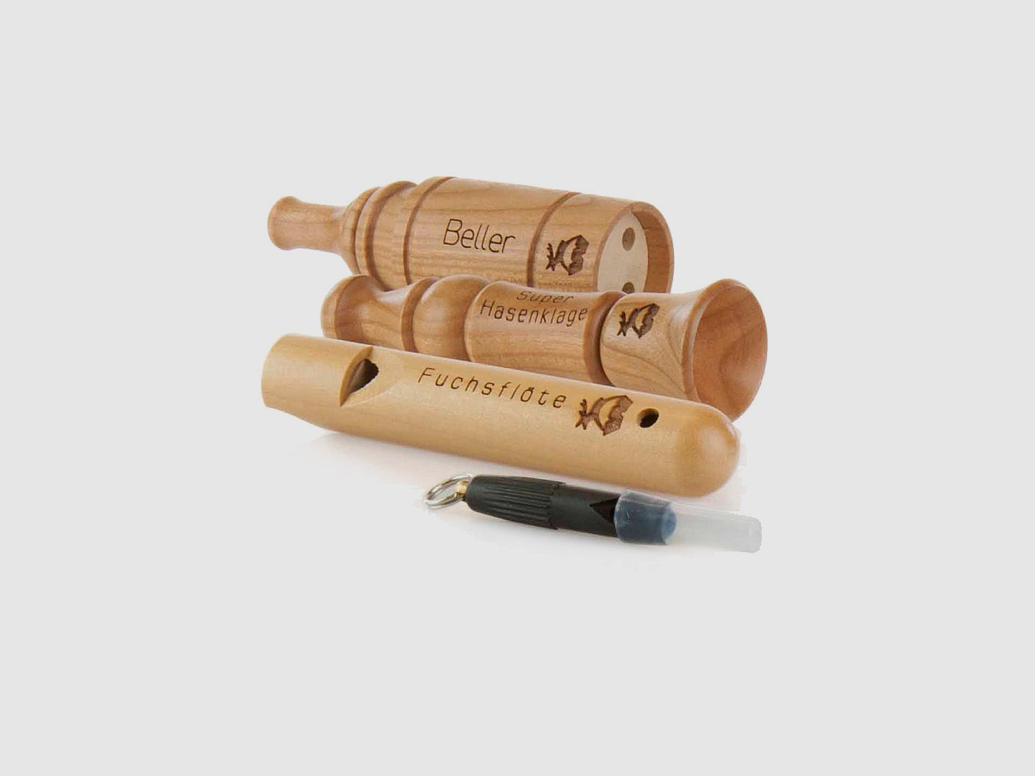 Weisskirchen Fuchsreiz- und Ranzzeitset 4 teilig - mit Lodenetui