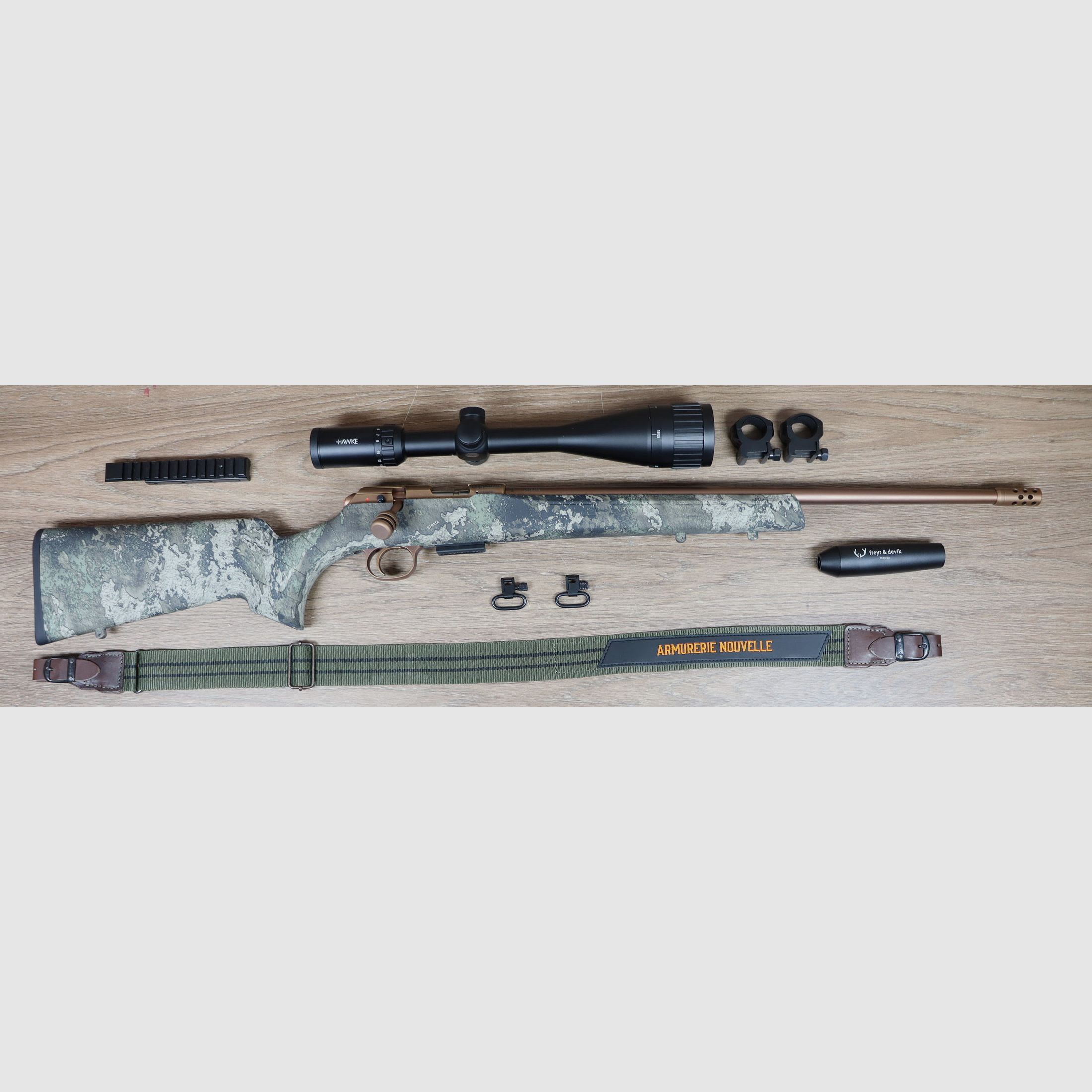 Rifle Pack 457 Hunter Strata / scope and mount / suppressor