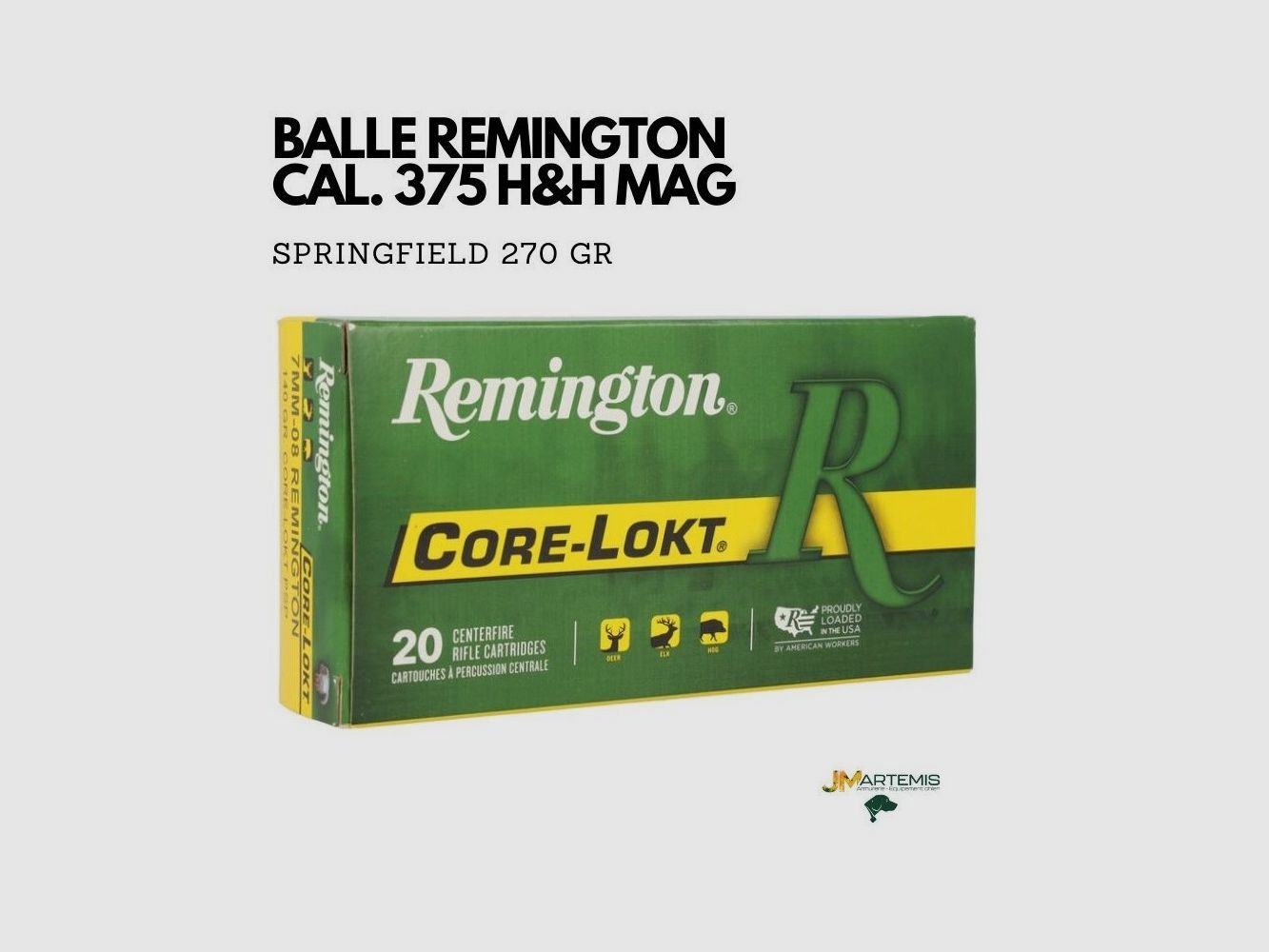 BALLE REMINGTON 375 H&H SP 270GR, image 1 sur 3