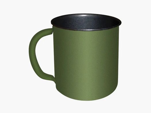 Taza de campo / taza de campo de 300 ml de metal con recubrimiento de teflón - Oliva