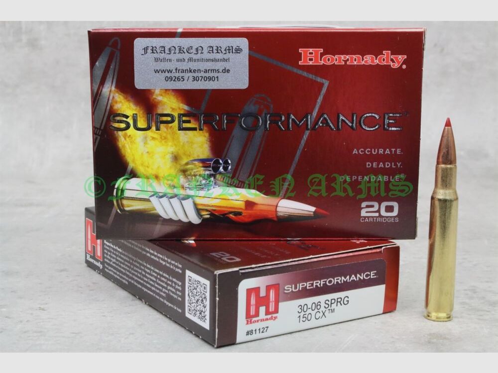 Hornady Superformance CX .30-06 Spr. 150gr. 9,7g 20 Stück Staffelpreise